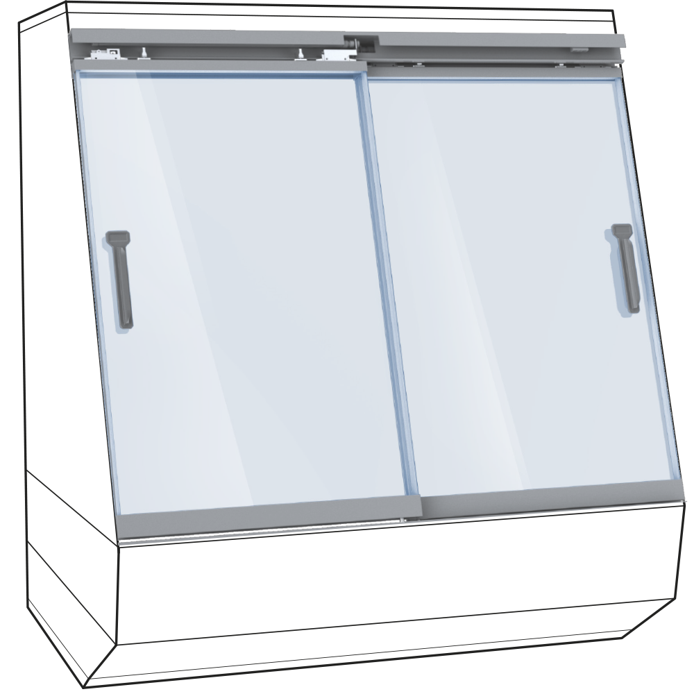 GLAM SV sliding Cisaplast porte vetro frigoriferi refrigerazione supermercati GDO